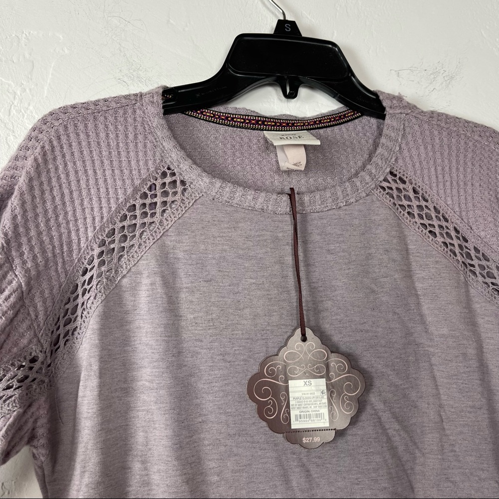 Target‎ Knox Rose Shirt Long Sleeve Thermal Henley Knit Top Tee Light Purple - Picture 5 of 9